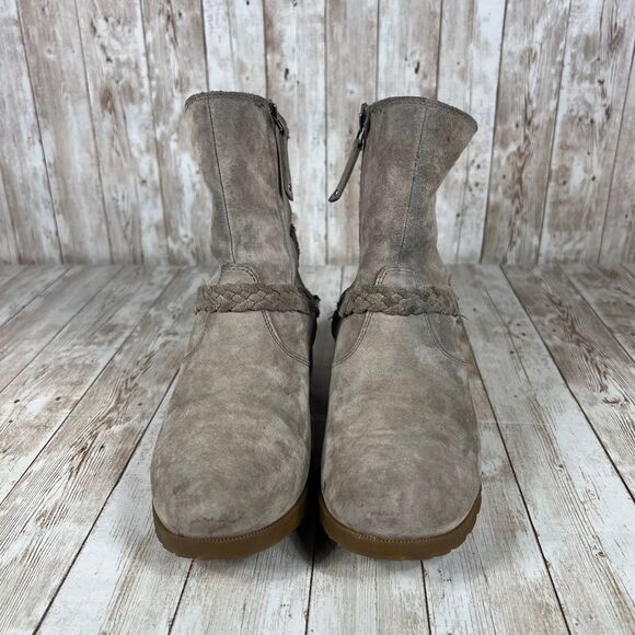 Teva Suede Ankle Boots with Braided Detail Casual Comfort Flat Boots Size 7.5 - Picture 4 of 8